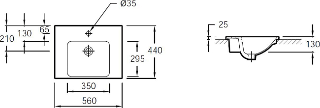 Раковина Jacob Delafon Odeon Up E4756-00 56 см