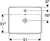 Раковина встраиваемая 45x55 см Geberit VariForm 500.741.01.2 с отверстием перелива, белый