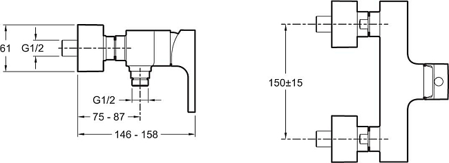 Смеситель для душа Jacob Delafon Strayt E45371-CP