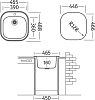 Комплект Мойка кухонная Domaci Равенна Lant DGA 465*488 (6) TG + Смеситель