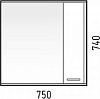 Зеркальный шкаф Corozo Лорена 75 SD-00000297 с подсветкой Лайн Белое