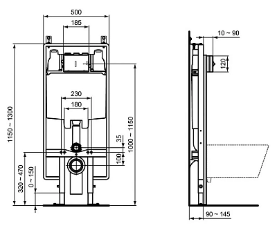 Инсталляция Ideal Standard Prosys R027867 80 M для подвесного унитаза