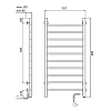 Полотенцесушитель электрический Domoterm Аврора DMT 109-10 50x90 ЧРН EK R черный