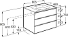 Комплект тумба с раковиной Roca The Gap 80 3 ящика, белый глянец