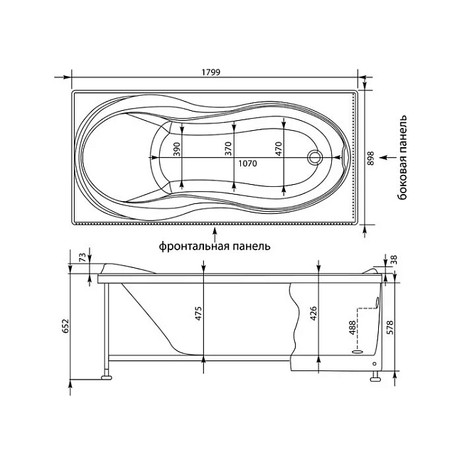 Акриловая ванна Aquanet Grenada 180х90 203973 белый