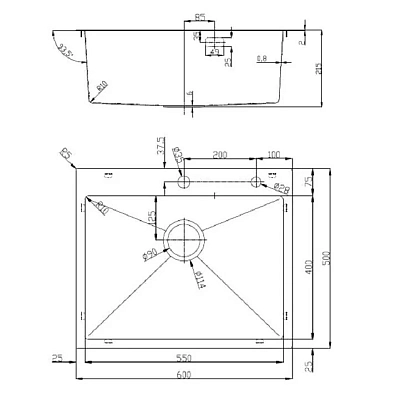 Кухонная мойка D&K DKS605006 черный