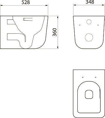 Унитаз подвесной Point Меркурий PN41831BM, черный матовый