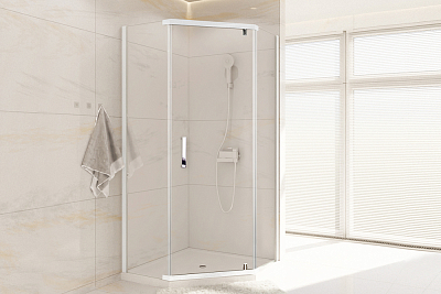 Душевой уголок Royal Bath TR 85х90 RB9085TR-T стекло прозрачное, профиль белый