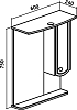 Зеркало-шкаф 60 см Runo Аликанте Вн Ш16 RUNO, белый / венге