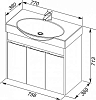 Тумба с раковиной Aquanet Коста 76 00212612, белый/дуб антик