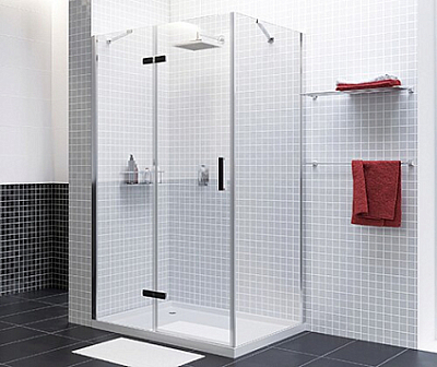 Душевой уголок 120х80 см WasserKRAFT Aller 10H06LBLACK левый, чёрный