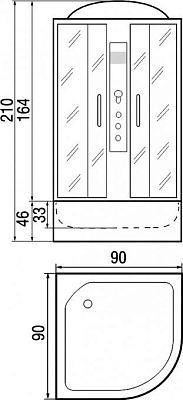 Душевая кабина 90*90*210см River Dunay 90/46 TH
