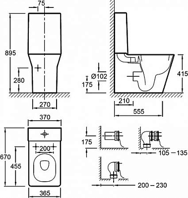Напольный унитаз Jacob Delafon Reve 5033K-00, с крышкой-сиденьем микролифт, с бачком E4809-00