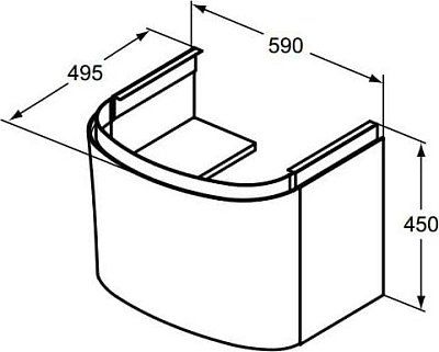 Тумба для комплекта 60 см Ideal Standard Dea T7850WG белый глянцевый лак