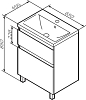 Тумба под раковину AM.PM X-Joy 65 M85AFSX0652WG, белый глянец