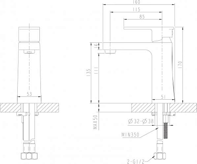 Смеситель Bravat Riffle F172106C для раковины