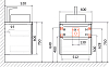 Тумба с раковиной STWORKI Берген 60, белая с темной столешницей 122, Moon 1, L