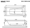 Акриловая ванна Whitecross Wave 0101.170075.100.SMARTNANO.CR хром, белый