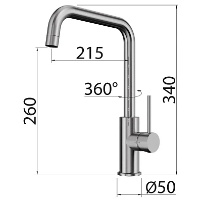 Смеситель для кухни Elghansa Stainless Steel 56A1116-Steel серый