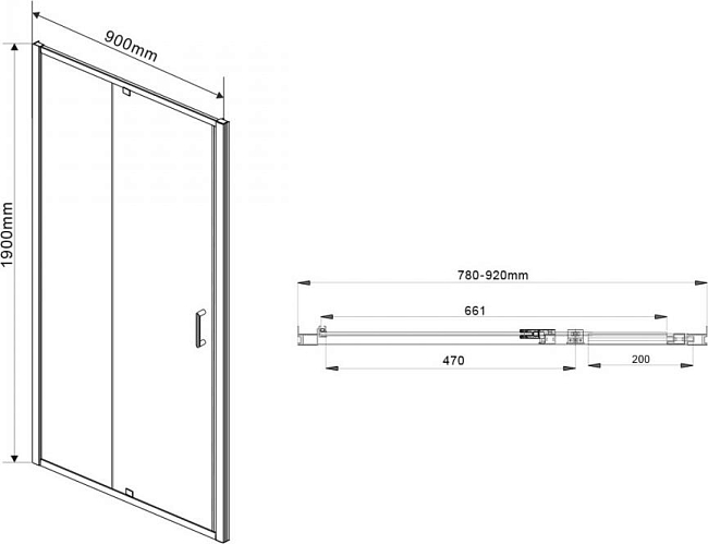 Душевой уголок Vincea Intra VSR-1I809080CL, стекло прозрачное, хром