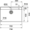 Кухонная мойка 73 см Franke Maris MRX 210-70 TL 127.0525.286, нержавеющая сталь