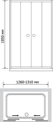 Душевая дверь в нишу RGW Classic CL-10 (1260-1310)x1850 стекло чистое