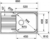 Кухонная мойка 86 см Franke Smart SRX 611-86 XL 101.0368.321, нержавеющая сталь