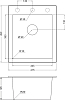 Мойка кухонная Domaci Солерно DMQ-1415.Q антрацит, 42х49 см, кварцевая, черная, матовая, российская