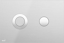 Кнопка смыва AlcaPlast Flat TURN-INOX сталь