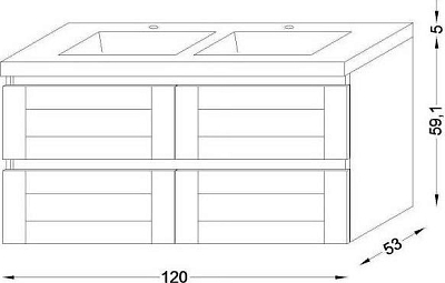 Тумба под раковину 120 см Jacob Delafon Lignum EB1256RU-P01 коричневый