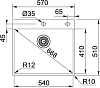 Кухонная мойка 57 см Franke Box BXX 210-54 TL 127.0369.295, нержавеющая сталь