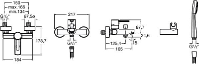 Смеситель Roca Targa 5A0160C02 для ванны с душем