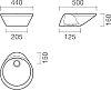 Раковина накладная 44 см Sanitana Orbit S10013050400000, белый