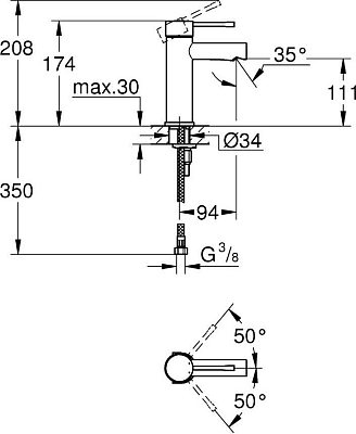 Смеситель Grohe Essence 34294001 для раковины