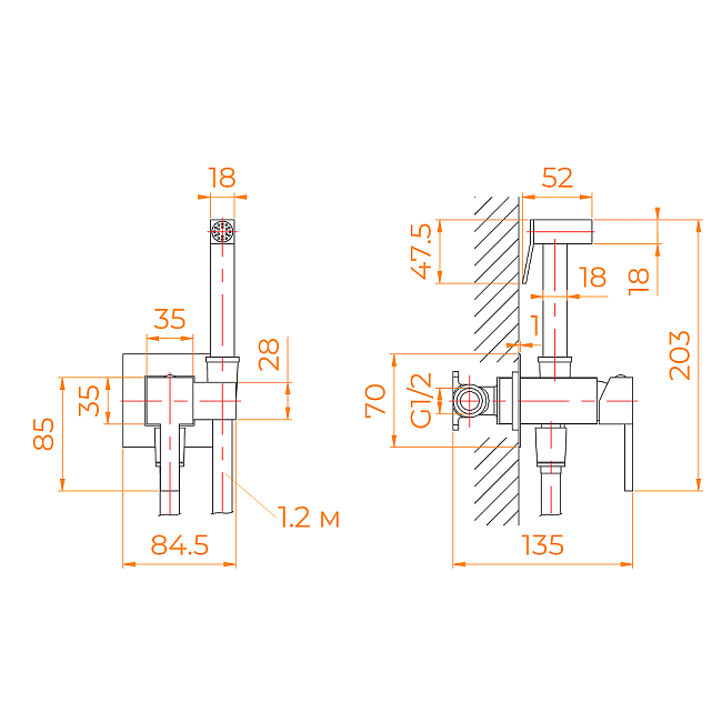Гигиенический душ со смесителем RGW Shower Panels 581408212-06 золото