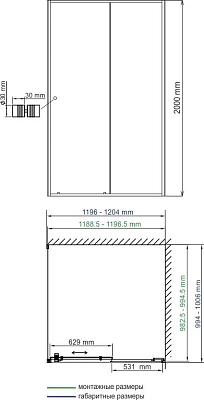 Душевой уголок WasserKRAFT Dill 61S 61S10 120x100 чёрный