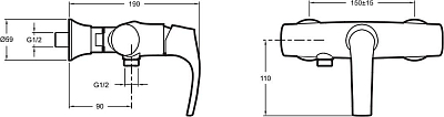 Смеситель для душа Jacob Delafon Symbol E71682-CP
