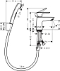 Смеситель для раковины Hansgrohe Talis E 71729000 с гигиеническим душем с донным клапаном Push-Open, хром