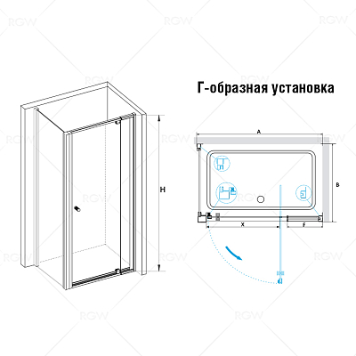 Душевой уголок RGW Passage 41083288-011 стекло прозрачное, профиль хром
