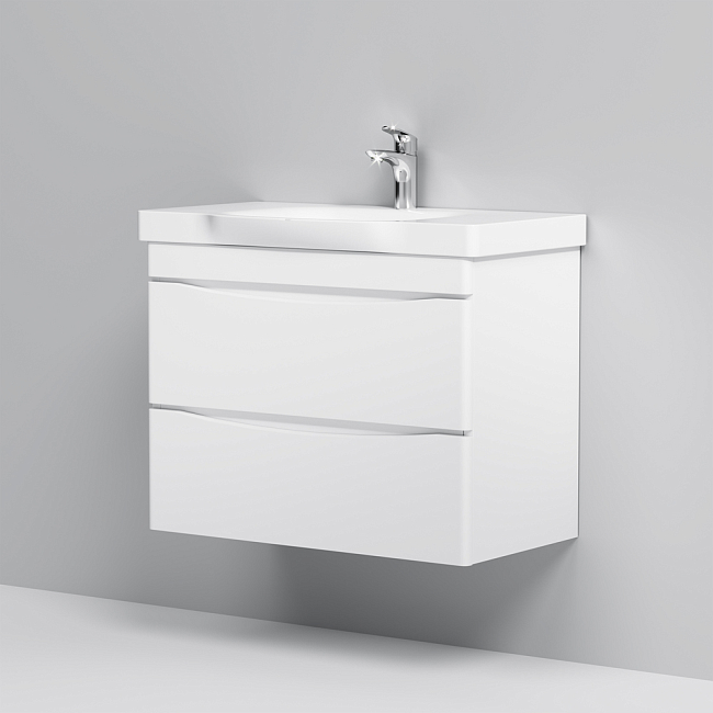Тумба с раковиной 80 см Am.Pm Like M80-FHX0802-WC0802, белый глянец