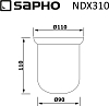 Стеклянная запасная чаша для ёршика Sapho X-Round NDX310, матовый белый