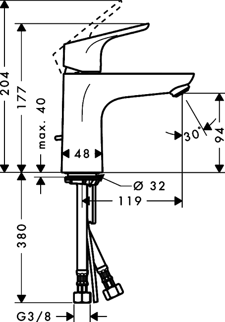 Смеситель для раковины Hansgrohe Focus 31607000, хром