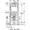 Инсталляция Geberit для унитаза 111.170.21.5 с клавишей Delta 25, хром