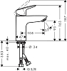 Смеситель для раковины Hansgrohe Logis 71103000, хром