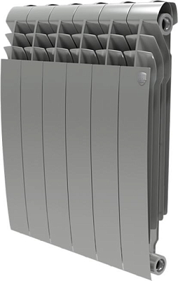 Радиатор биметаллический Royal Thermo BiLiner 500 6 секций silver satin + монтажный набор в подарок