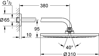 Верхний душ Grohe Rainshower Cosmopolitan 26066DC0 суперсталь
