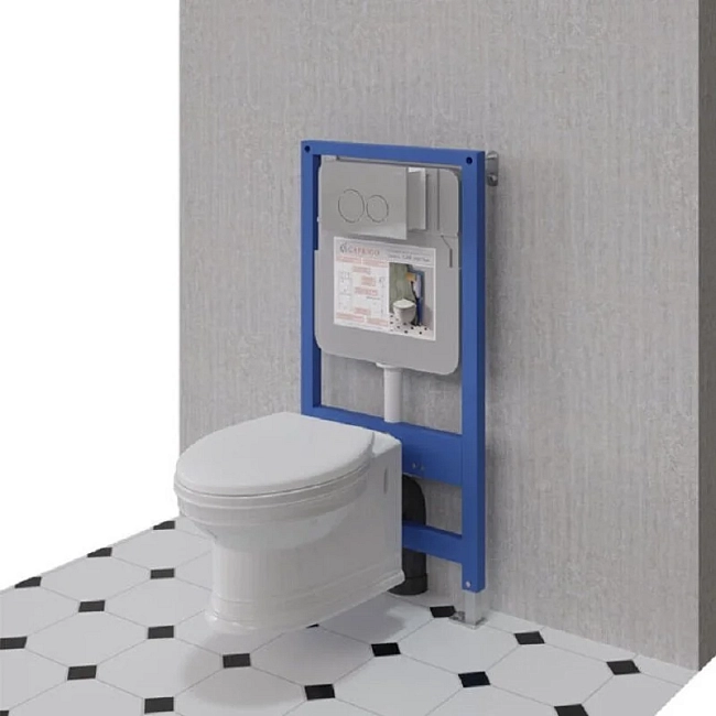 Инсталляция Caprigo GBR-100 Duo с унитазом Armonia 5803 DA001-crm, крышка микролифт, кнопка хром