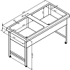 Кухонная мойка 150 см Oceanus 7-004.4, нержавеющая сталь