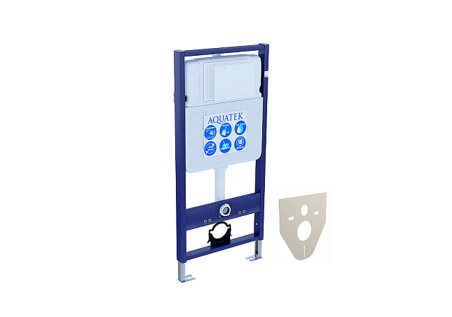 SET AQUATEK ПОЛАРИС (рама AQUATEK Standard INS-0000012+унитаз ПОЛАРИС AQ0700-00 с тонким сиденьем soft-close+ крепеж KKI-0000002 +панель KDI0000015)