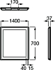 Зеркало 140 см Roca Iridia 812347000